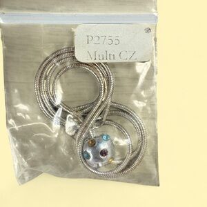 Chic Silver Necklace with Colorful Accents